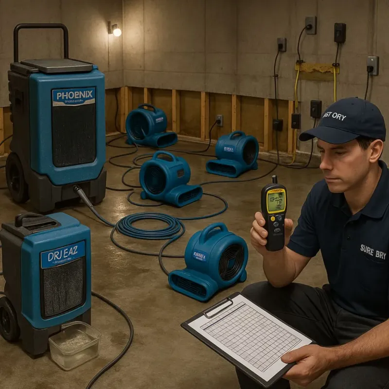 Structural Drying and Dehumidification process in West Park, FL